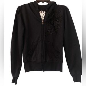 Self Esteem Juniors Black Zipper Hoodie in Small